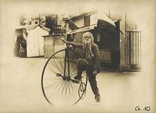 c. 1900 Dreadlocked, Bearded Bicyclist with Penny Farthing Photograph picture