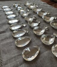 Lot Vintage Chandelier Tear Drop Crystals Prisms 29 Pieces Large 2.5” picture