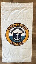 90s Ralph Lauren Beach Towel Yacht Race Polo Cup Team Cotton USA Vtg Rare picture
