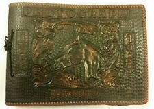 Vintage Tooled Leather Photo Album Signed by Artist NEVER USED c1957 picture