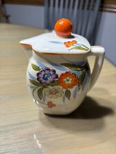 Vintage Hinode Japan Pretty Floral Pitcher With Lid 5” Tall picture