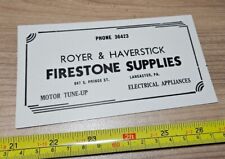 Vintage Royer & Haverstick Firestone Supplies Lancaster Advertising Blotter picture
