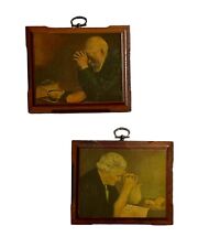Vintage Grace (Old Man Praying) and Gratitude(Old Woman Pray) Mini Wall Plaques picture