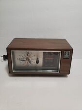 General Electric GE Alarm Clock AM/FM Radio - Vintage Wood Grain - Model 7-4550C picture