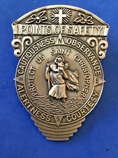St Christopher VISOR CLIP POINTS OF SAFETY Protection Saint Pewter Medal  picture