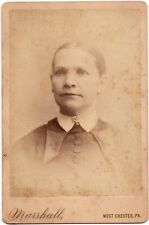 CIRCA 1880s CABINET CARD MARSHALL YOUNG LADY IN DRESS WEST CHESTER PENNSYLVANIA picture