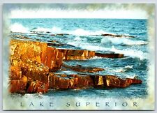 Lake Superior Waves Vintage Postcard Continental picture