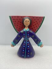 JACOBO y MARIA ANGELES Oaxaca Mexico FOLK ART WOOD CARVING Angel Watermelon 2003 picture