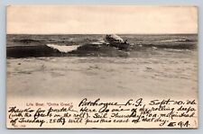 c1906 Life Boat Rolling Deep On The Crest, Ocean Waves ANTIQUE Postcard picture