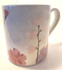 Handpainted Embossed Colorful Floral Coffee Mug Pastel Springtime Colors Tea Cup picture