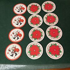 Vintage Hallmark Christmas Paper Coasters Lot Of 12 - Gently Used. picture