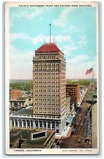 1927 Pacific Southwest Trust & Savings Bank Building Fresno CA Postcard picture