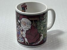 VTG BY CIC BETTY WHITAKER CHRISTMAS SANTA, TREE & FIRE PLACE  COFFEE CUP/MUG  picture