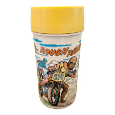 Vintage Rough Rider Aladdin Thermos yellow lid 1970’s dirt bikes kids preowned picture