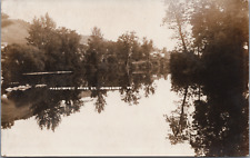RPPC Passumpsic River Johnsbury Vermont Homes Trees Reflections 1904-1918 Miller picture