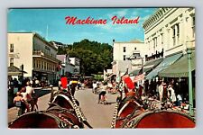 Mackinac Island MI-Michigan, Tourists And Scenic View, Vintage Postcard picture