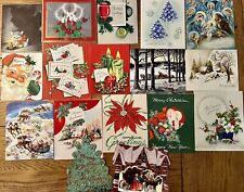 Vintage Christmas Greeting Cards LOT of 17 Crafting Scrapbooking Ephemera USED picture