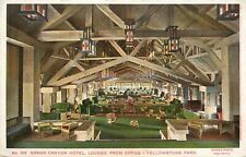 c1915 Grand Canyon Hotel Lounge -Haynes Germany, Yellowstone Park Postcard - HTF picture