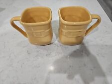 Longaberger Coffee Cup Mug Woven Vitrified Yellow (Lot of 2) picture