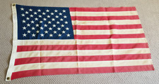 Vintage USA American Flag Bull Dog Cotton Bunting 50 Embroidered Stars picture