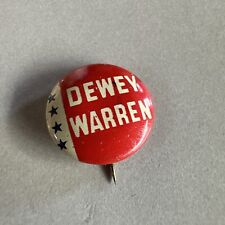Vintage 1948 Thomas DEWEY Earl WARREN Campaign Button picture