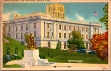Bangor Maine ME Peirce Memorial & Post Office Vintage Postcard picture