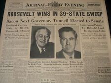 1940 NOV 6 WILMINGTON JOURNAL NEWSPAPER - ROOSEVELT WINS IN 39 STATES- NT 7274 picture