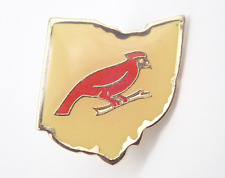 Ohio State Outline Cardinal Vintage Lapel Pin picture
