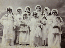 Antique Porcelain Dolls Girls Pajamas Cabinet Photo San Diego CA 1890-1900s picture