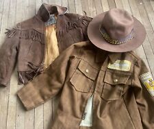 Vintage Smoky The Bear/Boy Scout Hat Shirt/Davy Crockett jacket size 7 boys picture