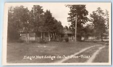 Deer River Minnesota MN Postcard RPPC Photo Eagle Nest Lodge On Cut Foot Sioux picture