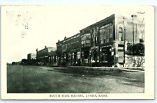 postcard South Side Square OLd Buildings Lyons Drug Co. Kansas RPPC 1608 picture