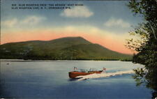 Blue Mountain Lake New York ~ Adirondack Mtns ~ boat ~ postcard mailed 1944 picture