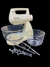 Vintage West Bend Mixer w/ Stand & 2 Glass Bowls, Beaters Dough 41036 Tested picture