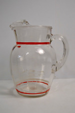 FEDERAL GLASS GEISHA JAPANESE GLASS PITCHER VINTAGE RETRO SWANKY MCM BARWARE picture