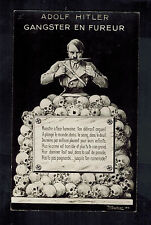 Mint WW2 France  Patriotic Postcard Hitler Gangster Leader Pile Skulls picture