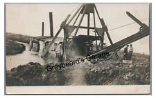 RPPC Industrial Dredge Digging Canal Steam Shovel Real Photo Postcard 1 picture