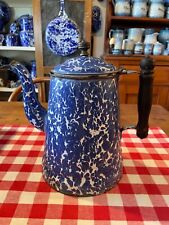 Antique Cobalt Wood Handle Teapot ( 10 inches tall) picture