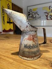 GENUINE Vintage Mobiloil Jug Oil Can Garage Advertising Man Cave Petrol Sign picture