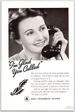 1938~Bell Telephone & Telegraph~Phone~GLAD YOU CALLED~Vintage 30s Print Ad picture