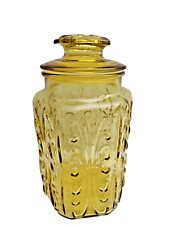 Vintage Gold Federal Glass Canister with Lid -Harvest Gold- picture