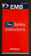 American Eagle Embraer EMB Safety Card - 3/05 picture