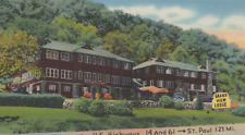 Grand View Lodge & Foliage in Dakota Minnesota Linen Vintage Post Card picture