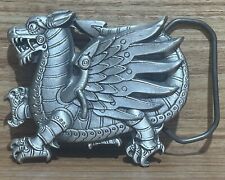 Welsh Dragon 3D Solid Fine USA Pewter Belt Buckle Viking Wales 3.23” 🇺🇸 picture