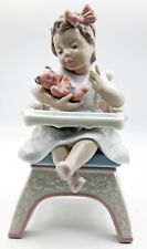 LLADRO #6299 -Little Teddy  Bear & Girl in High Chair -7” tall With Box picture