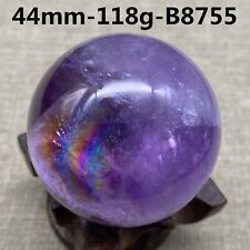 B8755-44mm-118g  Rainbow NATURAL Amethyst quartz crystal sphere ball healing picture