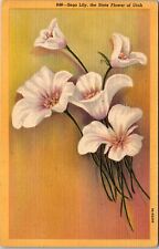 UT-Utah, Sego Lily, State Floral Emblem, c1953 Vintage Souvenir Postcard picture