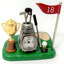Vintage Sharp Electronics Metal Golf Figurine Clock Desk Novelty NEW in box picture