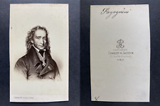 Jacotin, Paris, Nicolo Paganini Vintage cdv albumen print. Draw al picture