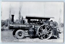 Mt. Pleasant Iowa IA Postcard RPPC Photo Reeves Steam Tractor Farming c1950's picture
